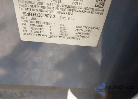 2012 Chevrolet Equinox 1Lt from USA, damaged, VIN 2GNFLEEK0C6267263